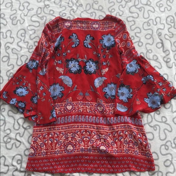 Anthropologie Vanessa Virginia Floral Bell Sleeve Dress - Picture 3 of 9